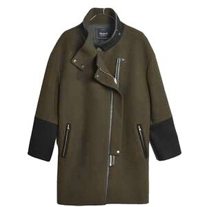 MADEWELL wool and leather colorblock Coat 🖤🤎💚